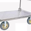 LUCBEI Stainless Steel Platform Cart with Folding Sponge-Covered Handle, 6-Inch Wheels, 1,100 lb (202 Steel) view 3