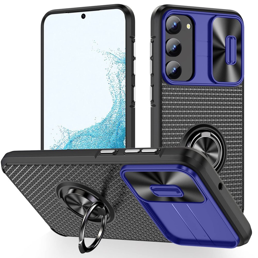 Phone Case for Samsung Galaxy S23/S23 Plus/S23 Ultra, Shockproof with Magnetic Phone Holder Support and Sliding Camera Lens Cover, 5, S23