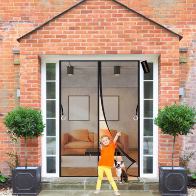 Magnetic Insect Screen Door Curtain, 230 x 215 cm, Black
