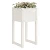 ZHOUMIN Planter Box, Balcony Flower Box, Garden Pot, Herb Planter, White, 40 x 40 x 81 cm, Solid Pine Wood view 3