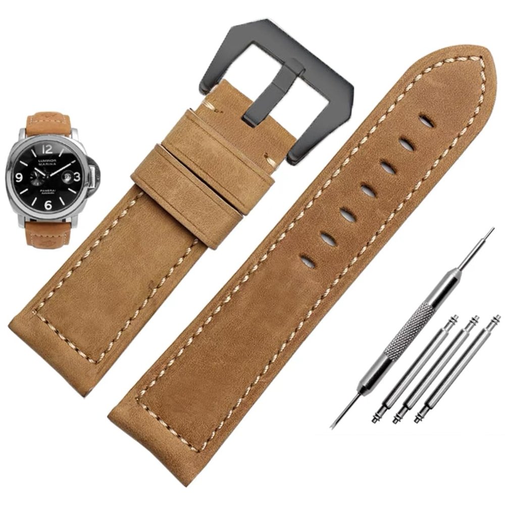 Niziruoup Leather Watch Band for Omega x Swatch MoonSwatch, Rolex, Seiko and Samsung Galaxy Watch, 20 mm