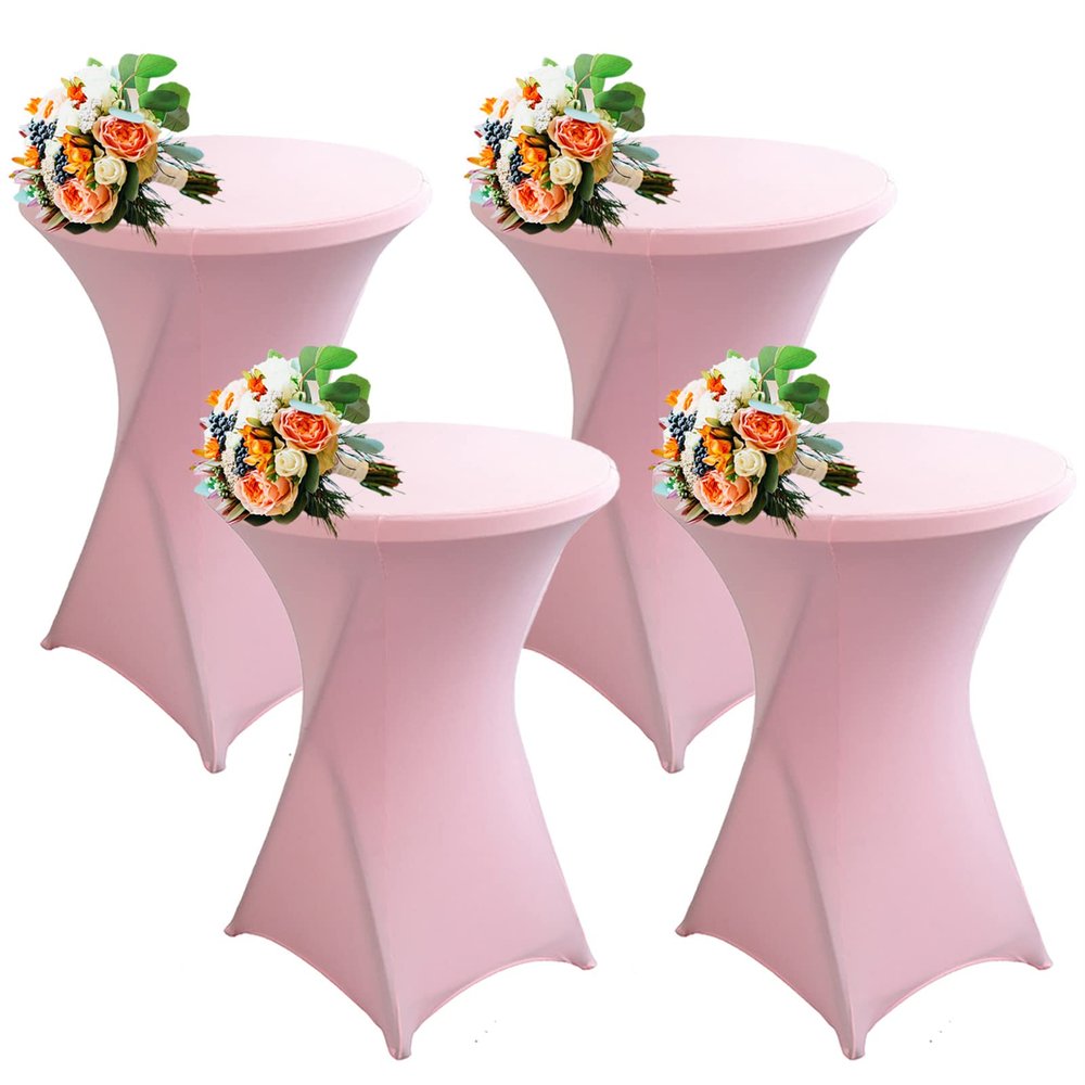 Stretch Table Covers for Cocktail Tables, 80 cm, 4-Pack, Pink