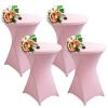 Stretch Table Covers for Cocktail Tables, 80 cm, 4-Pack, Pink view 1
