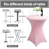 Stretch Table Covers for Cocktail Tables, 80 cm, 4-Pack, Pink view 2