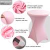 Stretch Table Covers for Cocktail Tables, 80 cm, 4-Pack, Pink view 4