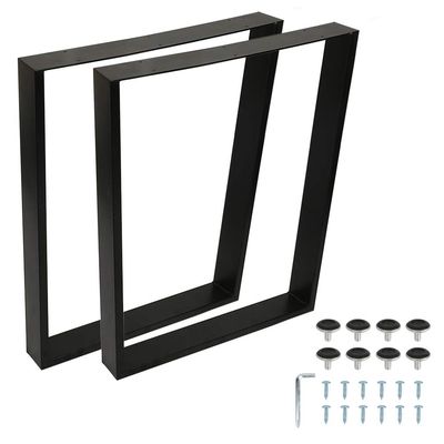 THINFAR Adjustable Metal Table Legs, Black, Set of 2, 60 x 72 cm