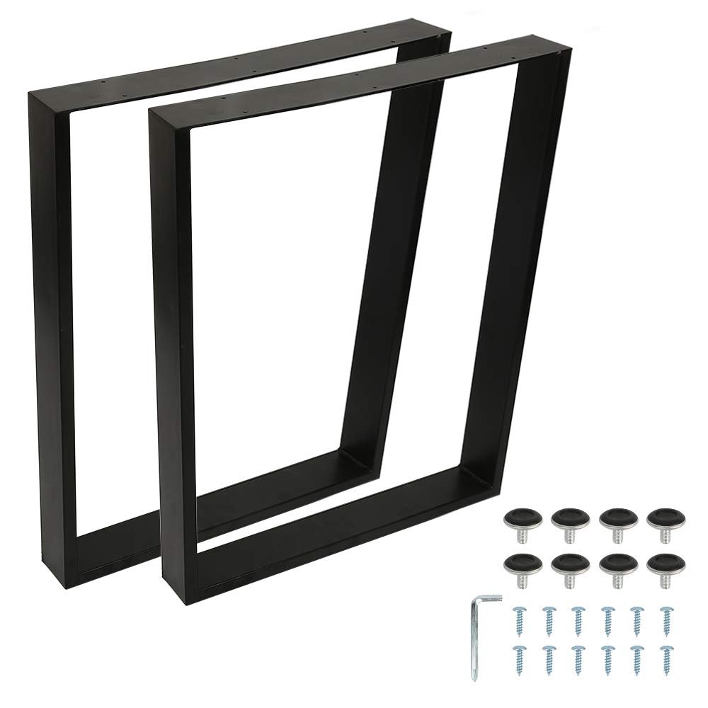 THINFAR Adjustable Metal Table Legs, Black, Set of 2, 60 x 72 cm