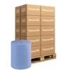 1 Pallet Blue Cleaning Wiper Rolls, 2-Ply, 500 Sheets, 22 x 35 cm view 1