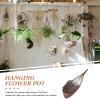 Happyyami Hanging Rattan Flower Pot, Rustic Farmhouse Planter Basket view 4