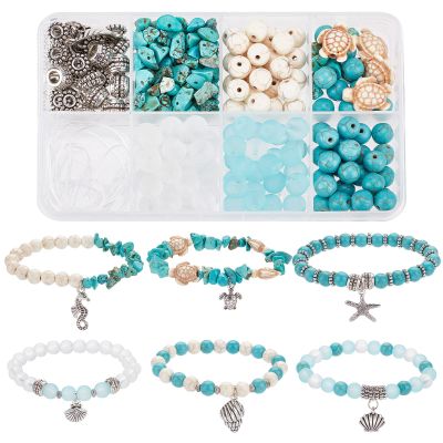 Sunnyclue DIY Summer Sea Life Bracelet-Making Kit, 6 Bracelets