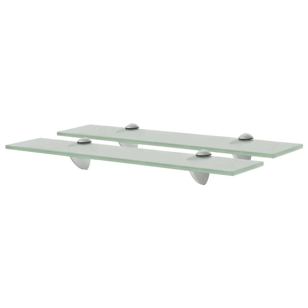 FIRBNUS 2-Piece Floating Glass Wall Shelf Set, 50 x 20 cm, Frosted White