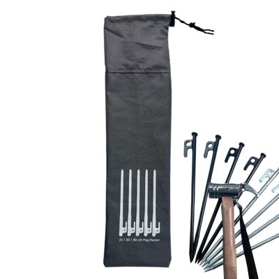 Dirfuny Tent Stake Storage Bag, Soft Oxford Fabric, Drawstring Camping Accessory