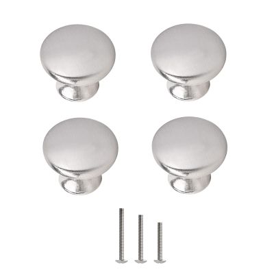 OctinPris Round Mushroom Cabinet Knobs, Brushed Nickel, 30 mm, 4-Piece