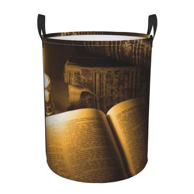 Round Waterproof Laundry Hamper with Comfort Handles