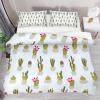 3-Piece Queen Duvet Cover Set, Breathable Tencel with 2 Pillowcases, Cactus Pattern view 1
