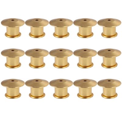 Sudemota 15-Piece Pin Backs, Metal Locking Clasps, Gold