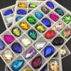 40 Rose-Red Pear-Shaped Point-Back Rhinestones, 4 x 6 mm view 3