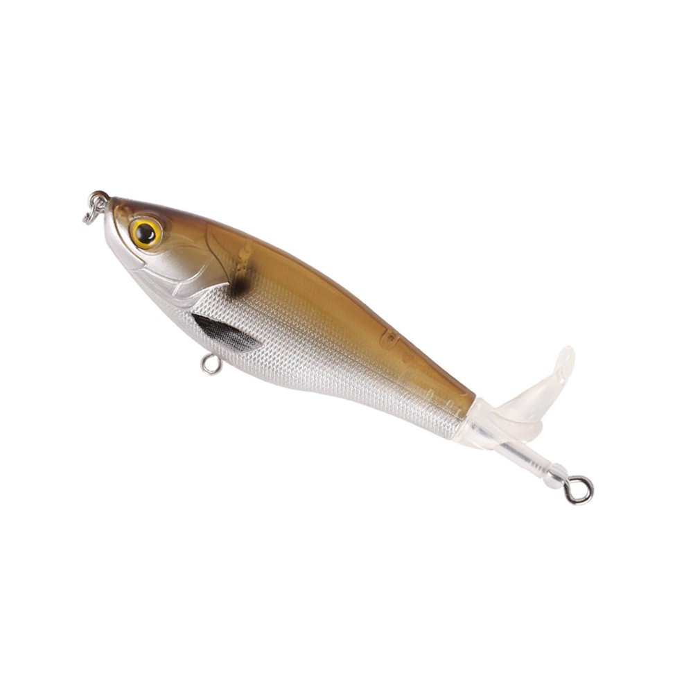 Comcapy 1pc Fishing Lure, Hard Wobble Artificial Lure with Soft Rotating Tail (Color: 5, Size: 90 mm, 11 g)