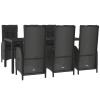 Yolola 7-Piece Garden Dining Set, PE Rattan, Black view 3
