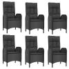 Yolola 7-Piece Garden Dining Set, PE Rattan, Black view 4