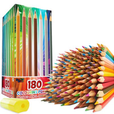 KreativeKraft 180-Piece Colored Pencil Set for Kids, Teens & Adults – 30 Colors with Sharpener