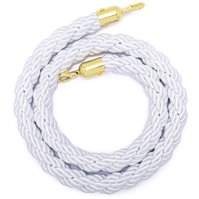 Twisted Queue Barrier Rope with Gold Carabiner Hooks