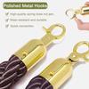 Twisted Queue Barrier Rope with Gold Carabiner Hooks view 3