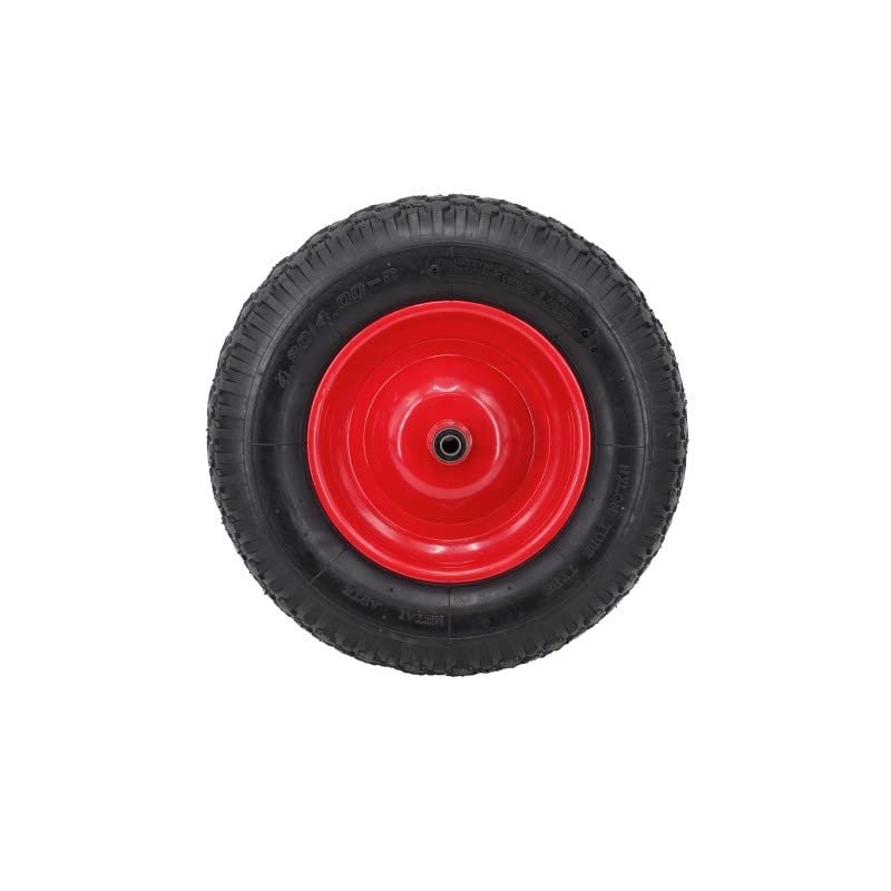 AWTOOLS Pneumatic Wheelbarrow Wheel 400, Metal Rim, Bearing and Axle