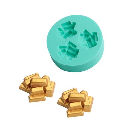 2-Piece Silicone Gold Bar Molds for Fondant and Cake Decorating
