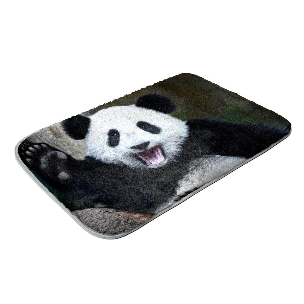Faux Fur Rug, Cute Hello Panda Baby, Fluffy Shag Rug, Ultra-Soft for Bedroom and Living Room