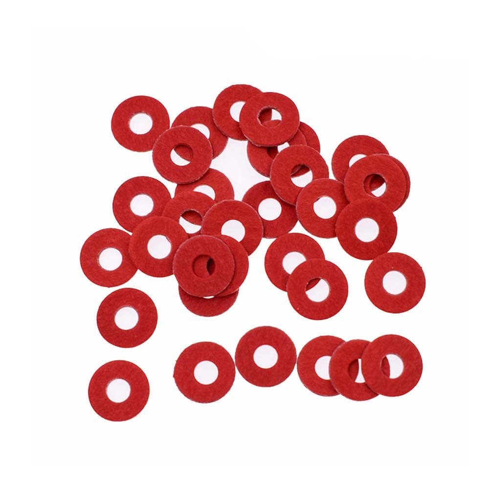 20/50/100-Piece M2–M12 Red Steel Paper Insulating Washers, 50-Piece M7 × 11.5 mm, 0.5 mm Thick