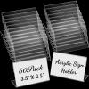 Vicenpal 8.9 x 6.3 cm Clear Acrylic Sign Holders, Slanted-Back L-Shaped Display Stands, Horizontal, 100-Pack view 1