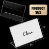 Vicenpal 8.9 x 6.3 cm Clear Acrylic Sign Holders, Slanted-Back L-Shaped Display Stands, Horizontal, 100-Pack view 2