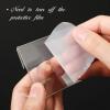 Vicenpal 8.9 x 6.3 cm Clear Acrylic Sign Holders, Slanted-Back L-Shaped Display Stands, Horizontal, 100-Pack view 3