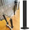 Black Square Glass Railing Corner Post, 304 Stainless Steel, H-80 cm/31.5 in view 1