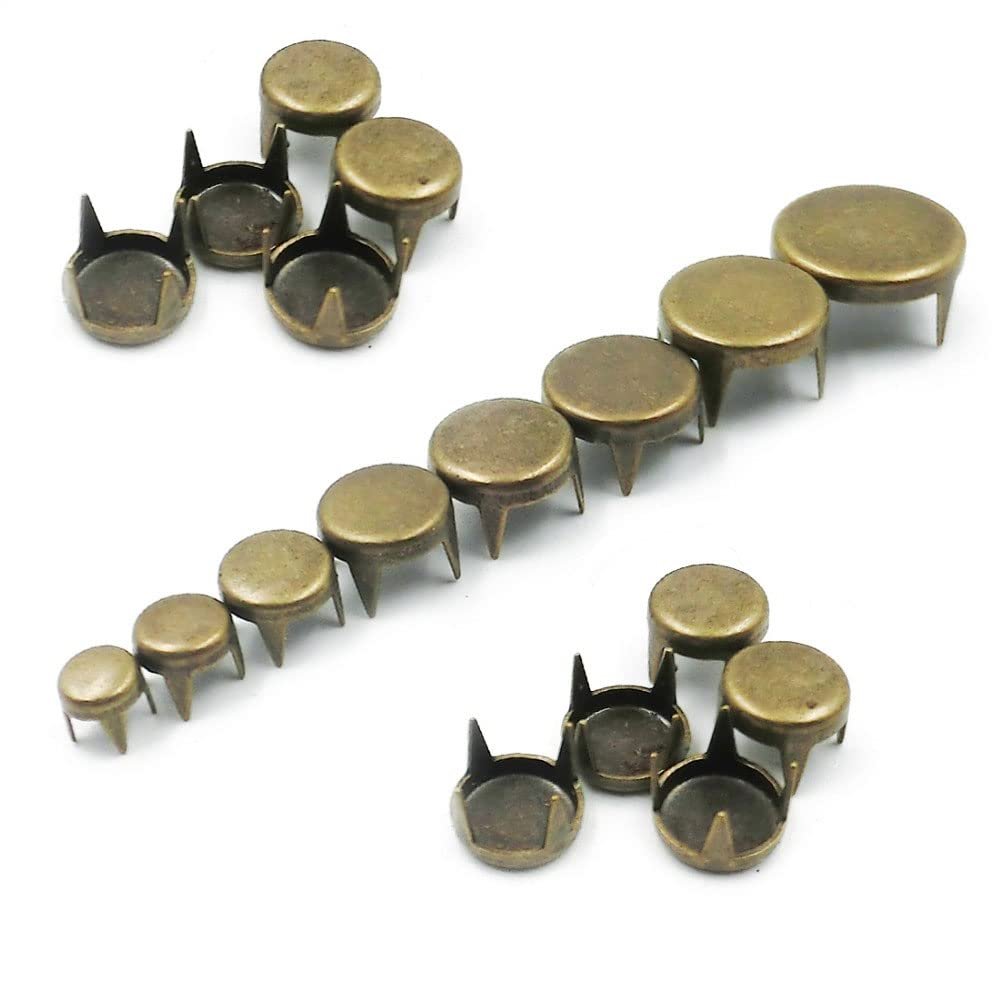 100PCS 4-Claw Flat Spike Rivets, Copper, 7mm, Punk Rock DIY Leather Craft
