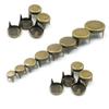 100PCS 4-Claw Flat Spike Rivets, Copper, 7mm, Punk Rock DIY Leather Craft view 1