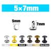 100 Sets Metal Double-Cap Rivets, Round Studs, Gunblack, 5 x 7 mm view 2
