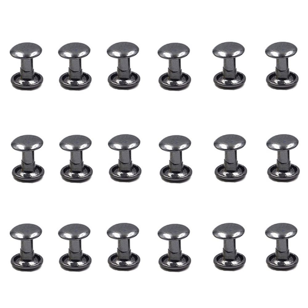 ezqnirk 100 Sets Metal Double Cap Rivets