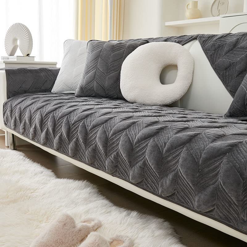 Velvet Sofa Slipcover, 3/2/1/4-Seater, 110 x 240 cm, Color 28#