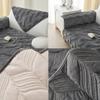 Velvet Sofa Slipcover, 3/2/1/4-Seater, 110 x 240 cm, Color 28# view 3