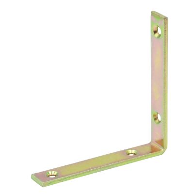 D2D | 12 Chair Corner Brackets, 120 x 120 x 20 mm, 5 mm Thick, Yellow Zinc-Plated, Made in Germany