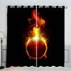 VASENA Basketball on Fire Blackout Curtains, 2-Piece Set, 234 x 137 cm view 1