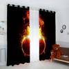 VASENA Basketball on Fire Blackout Curtains, 2-Piece Set, 234 x 137 cm view 2