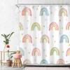 Ufeela Boho Rainbow Shower Curtain 152 x 183 cm, Pink and Blue view 1