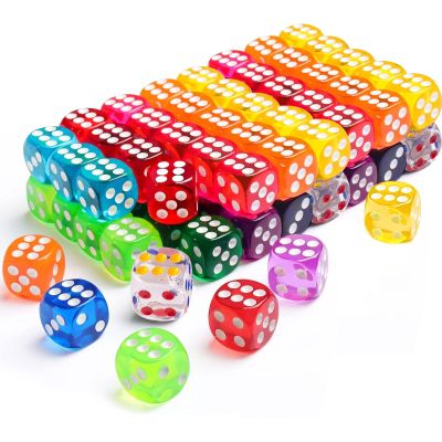 GAROMIA 100-Piece Set of 12 mm Colorful Transparent Dice