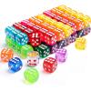 GAROMIA 100-Piece Set of 12 mm Colorful Transparent Dice view 1