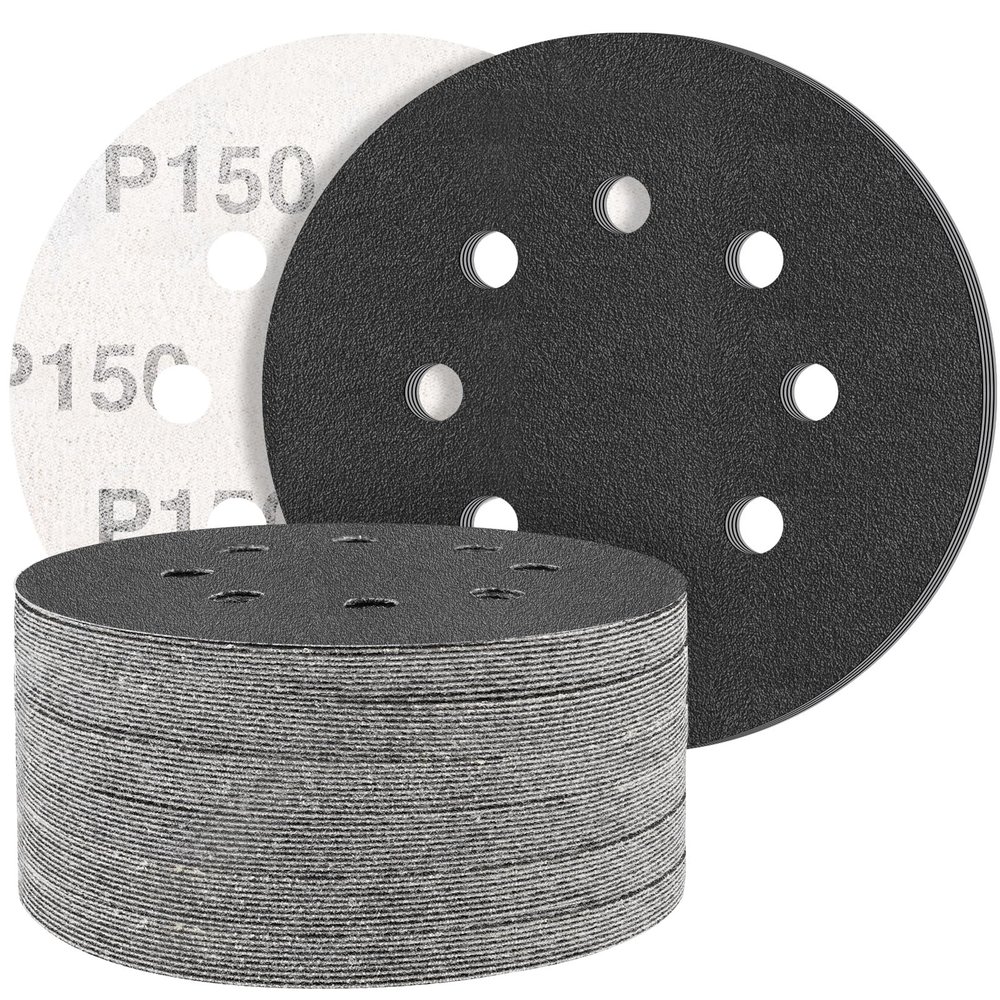STEBRUAM 50-Piece 125 mm Hook-and-Loop Sanding Discs, 150 Grit, for Random Orbital Sanders