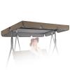 BAGASI Outdoor Patio Swing Canopy Cover, Waterproof and UV-Protective Replacement Top for 2/3-Seater Swings, 4 Reinforced Corner Pockets, Coffee, 190 x 132 x 15 cm view 1