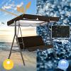 BAGASI Outdoor Patio Swing Canopy Cover, Waterproof and UV-Protective Replacement Top for 2/3-Seater Swings, 4 Reinforced Corner Pockets, Coffee, 190 x 132 x 15 cm view 3